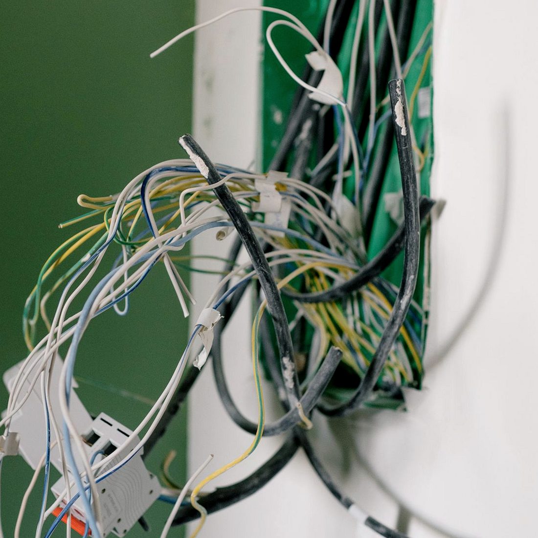 First-fix cables and a green back box